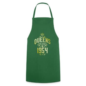 Queens born in 1954 - Cooking Apron - green - Front - AI Model Male 185 dark (185cm)