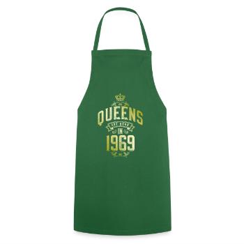 Queens born in 1969 - Cooking Apron - green - Front - AI Model Male 185 dark (185cm)