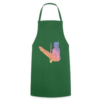 Gymnastics Silhouette - Cooking Apron - green - Front - AI Model Male 185 dark (185cm)