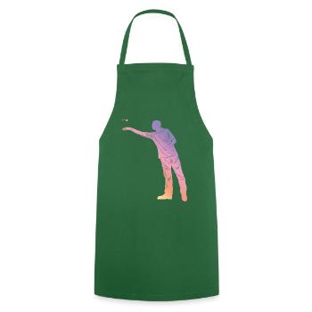 Silhouette de fléchettes - Tablier de cuisine - vert foncé - Devant - AI Model Male 185 dark (185cm)