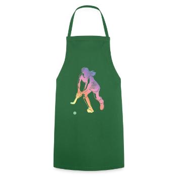 Field Hockey Sport Silhouette - Cooking Apron - green - Front - AI Model Male 185 dark (185cm)