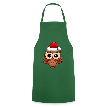 Eule Comic Weihnachten - Kochschürze - Grün - Vorne - AI Model Male 185 dark (185cm)