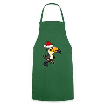 Toucan Comic Christmas - Tablier de cuisine - vert foncé - Devant - AI Model Male 185 dark (185cm)