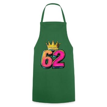 62 Number Crown - Cooking Apron - green - Front - AI Model Male 185 dark (185cm)