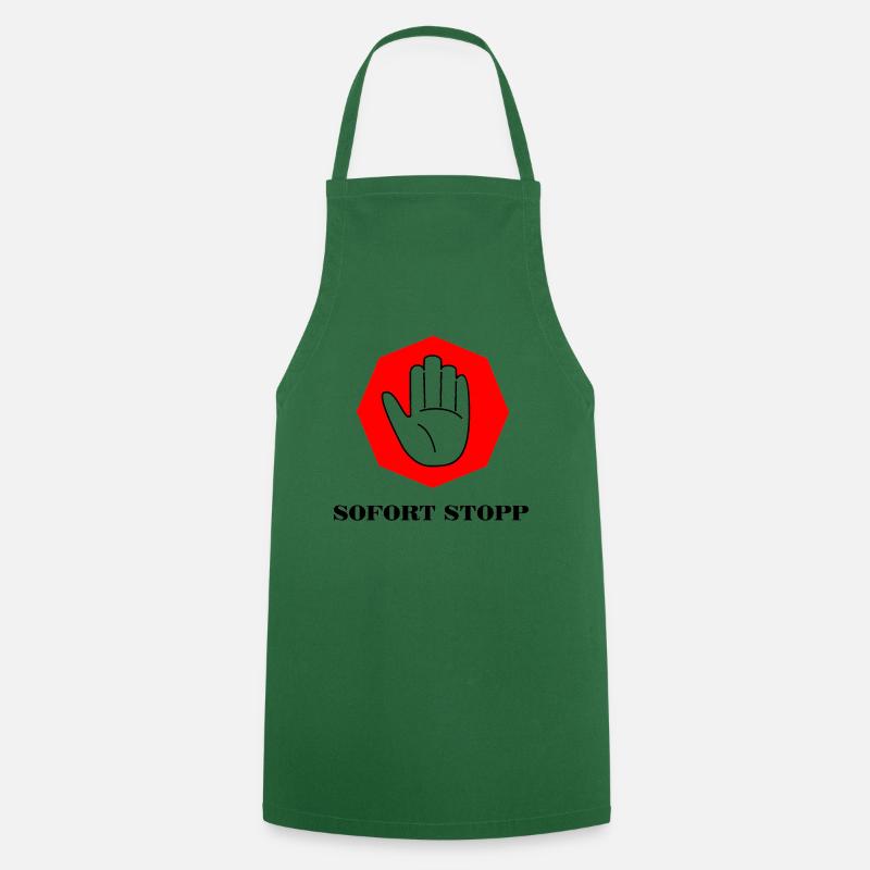 Stop immediately - Cooking Apron - green