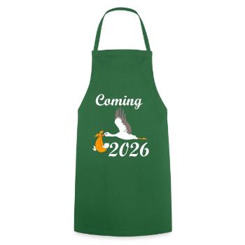 Annonce de bébé Stork Arrival 2026 - Tablier de cuisine - vert foncé - Devant - AI Model Male 185 dark (185cm)