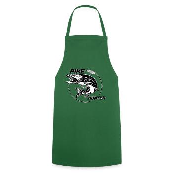 Pike, pike hunter - Cooking Apron - green - Front - AI Model Male 185 dark (185cm)