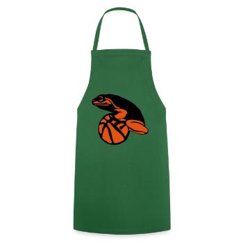 frog on ball basketball logo sport 1 - Cooking Apron - green - Front - AI Model Male 185 dark (185cm)