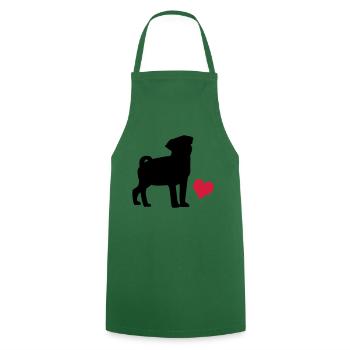 Mops - Tablier de cuisine - vert foncé - Devant - AI Model Male 185 dark (185cm)