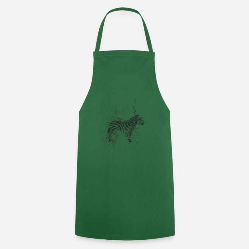 zèbre - Tablier de cuisine - vert foncé
