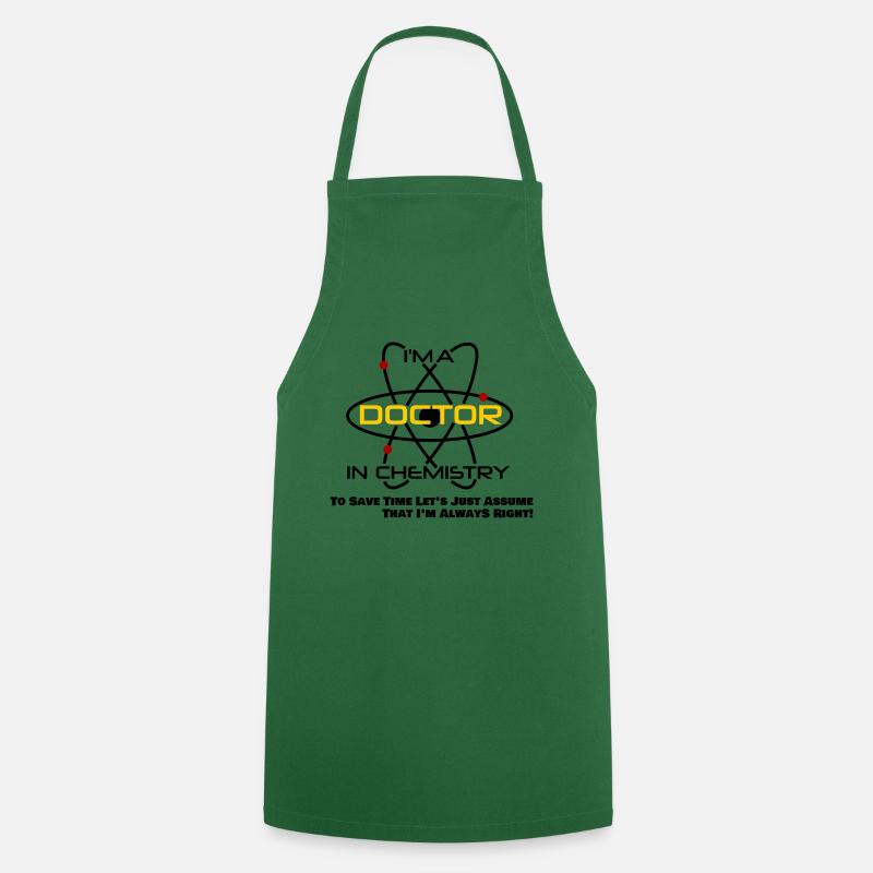 Doctor Chemistry PhD Gift Idea Graduating Chemist - Cooking Apron - green