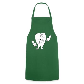dent drôle! Dessin comique - Tablier de cuisine - vert foncé - Devant - AI Model Male 185 dark (185cm)