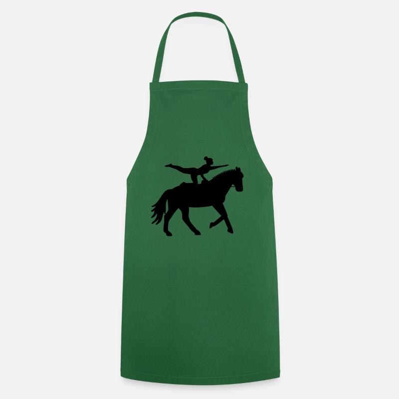 Vaulting - drapeau - cheval équestre - Tablier de cuisine - vert foncé