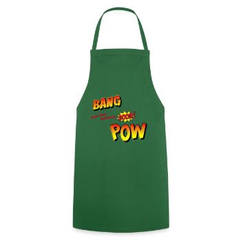 Bang Boom Pow - Comic - Cooking Apron - green - Front - AI Model Male 185 dark (185cm)