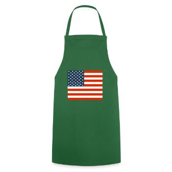 USA Flag Stars and Stripes - Cooking Apron - green - Front - AI Model Male 185 dark (185cm)