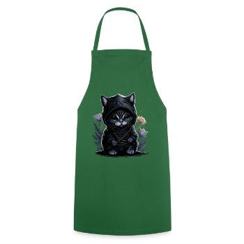 Fühle dich episch mit der Ninja-Katze - Kochschürze - Grün - Vorne - AI Model Male 185 dark (185cm)