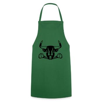 taureau colere furieux fume tete 6 - Tablier de cuisine - vert foncé - Devant - AI Model Male 185 dark (185cm)