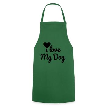 I love my dog - Kochschürze - Grün - Vorne - AI Model Male 185 dark (185cm)