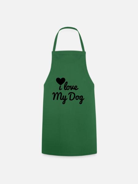 I love my dog - Cooking Apron - green