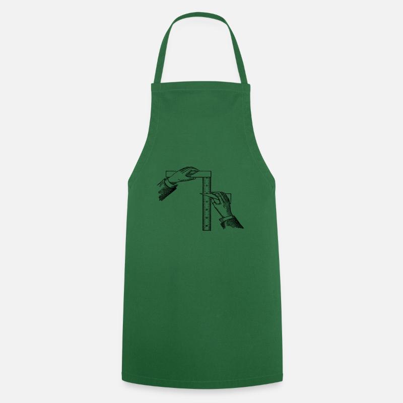 Hand with ruler - Cooking Apron - green