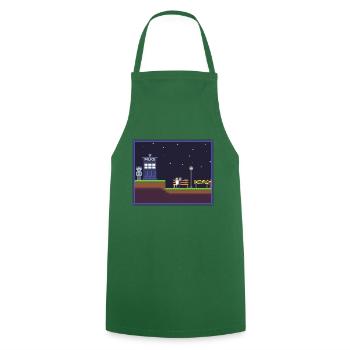 DrWhoShirtPixel - Cooking Apron - green - Front - AI Model Male 185 dark (185cm)