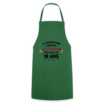 Anniversaire 18 ans humour - Tablier de cuisine - vert foncé - Devant - AI Model Male 185 dark (185cm)