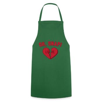 Oh Snap! Anti Valentine's Day Love Gift - Cooking Apron - green - Front - AI Model Male 185 dark (185cm)