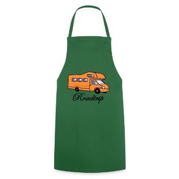 Road trip with the camper - for travelers - Cooking Apron - green - Front - AI Model Male 185 dark (185cm)