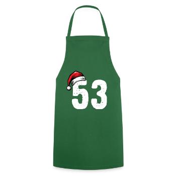 53 Numéro Noël - Tablier de cuisine - vert foncé - Devant - AI Model Male 185 dark (185cm)