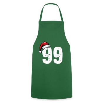 99 Numéro Noël - Tablier de cuisine - vert foncé - Devant - AI Model Male 185 dark (185cm)