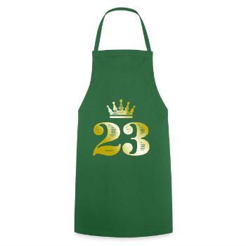 23 Number Crown Gold - Cooking Apron - green - Front - AI Model Male 185 dark (185cm)