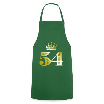 54 Number Crown Gold - Cooking Apron - green - Front - AI Model Male 185 dark (185cm)