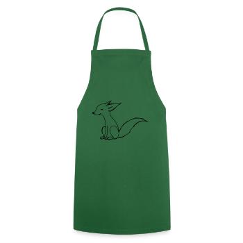 Süße Fuchs Illustration - Kochschürze - Grün - Vorne - AI Model Male 185 dark (185cm)