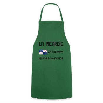 LA PICARDIE LÀ OÙ MON HISTOIRE COMMENCE - Tablier de cuisine - vert foncé - Devant - AI Model Male 185 dark (185cm)