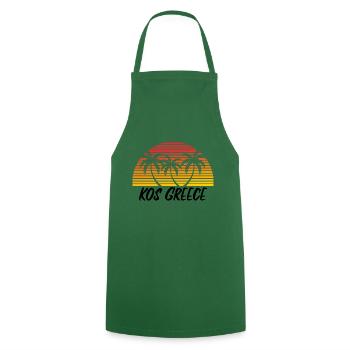 Kos Greece - Cooking Apron - green - Front - AI Model Male 185 dark (185cm)