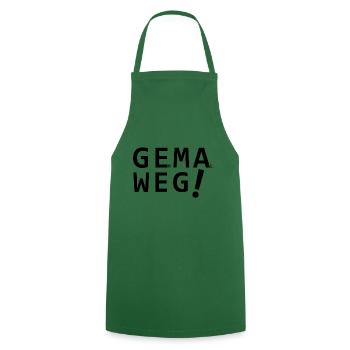 Gema weg Design für Musiker und Gastronomie - Kochschürze - Grün - Vorne - AI Model Male 185 dark (185cm)