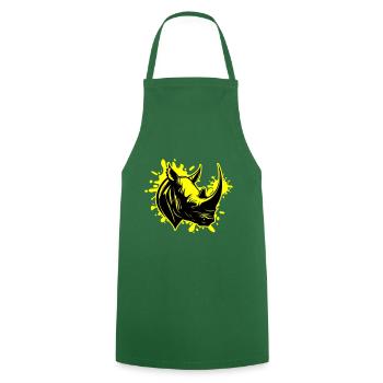 Rhinoceros Animal Head - Cooking Apron - green - Front - AI Model Male 185 dark (185cm)