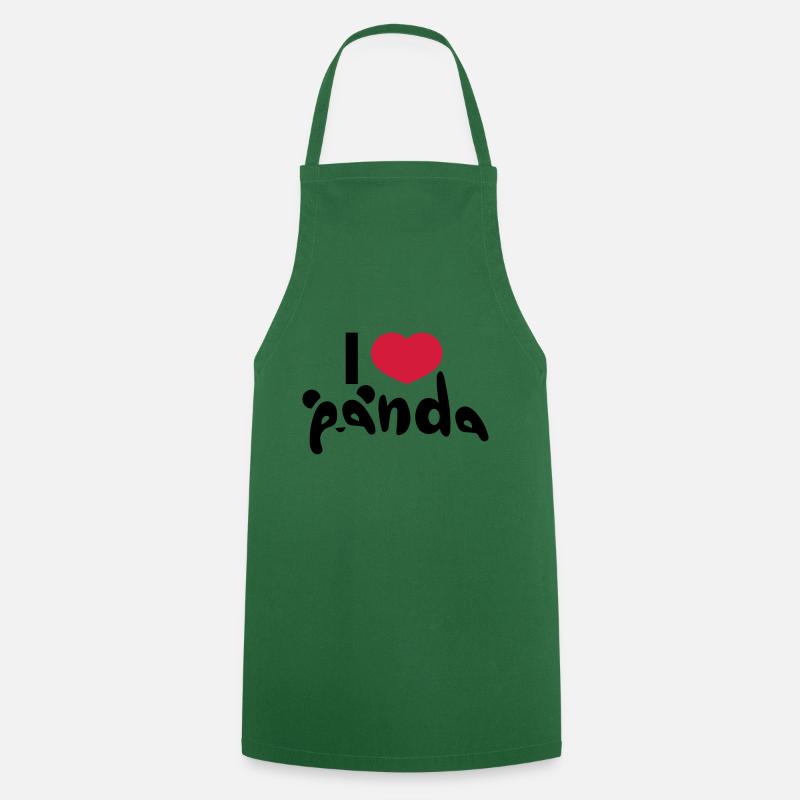 I love panda - Cooking Apron - green