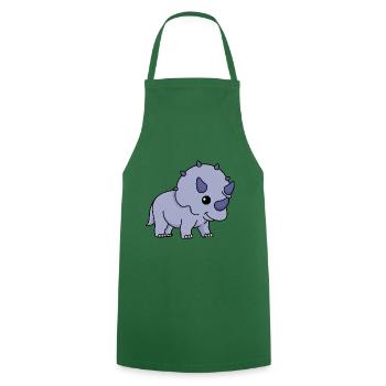 Bande dessinée Dinosaur triceratops - Tablier de cuisine - vert foncé - Devant - AI Model Male 185 dark (185cm)