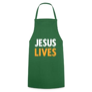 Jesus lebt bibel - Kochschürze - Grün - Vorne - AI Model Male 185 dark (185cm)
