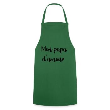 Papa d amour 2 - Tablier de cuisine - vert foncé - Devant - AI Model Male 185 dark (185cm)