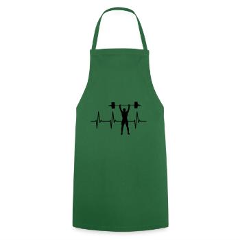 Heartbeat Gym Weightlifter Heartbeat Pulse - Cooking Apron - green - Front - AI Model Male 185 dark (185cm)