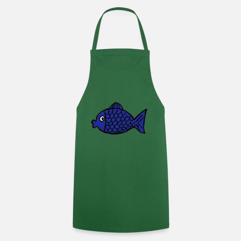 Blue fish - Cooking Apron - green