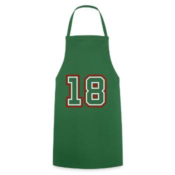 18 Number number - Cooking Apron - green - Front - AI Model Male 185 dark (185cm)