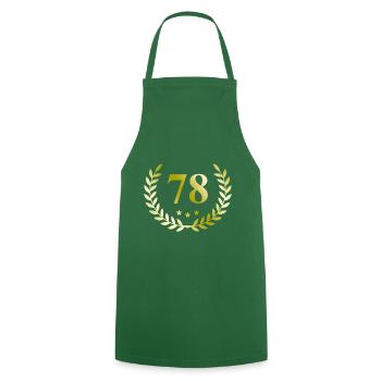 78 Number wreath - Cooking Apron - green - Front - AI Model Male 185 dark (185cm)