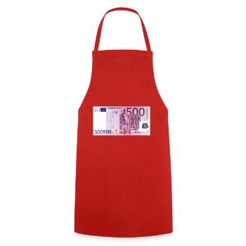 500 euros de billet - Tablier de cuisine - rouge - Devant - AI Model Male 185 dark (185cm)