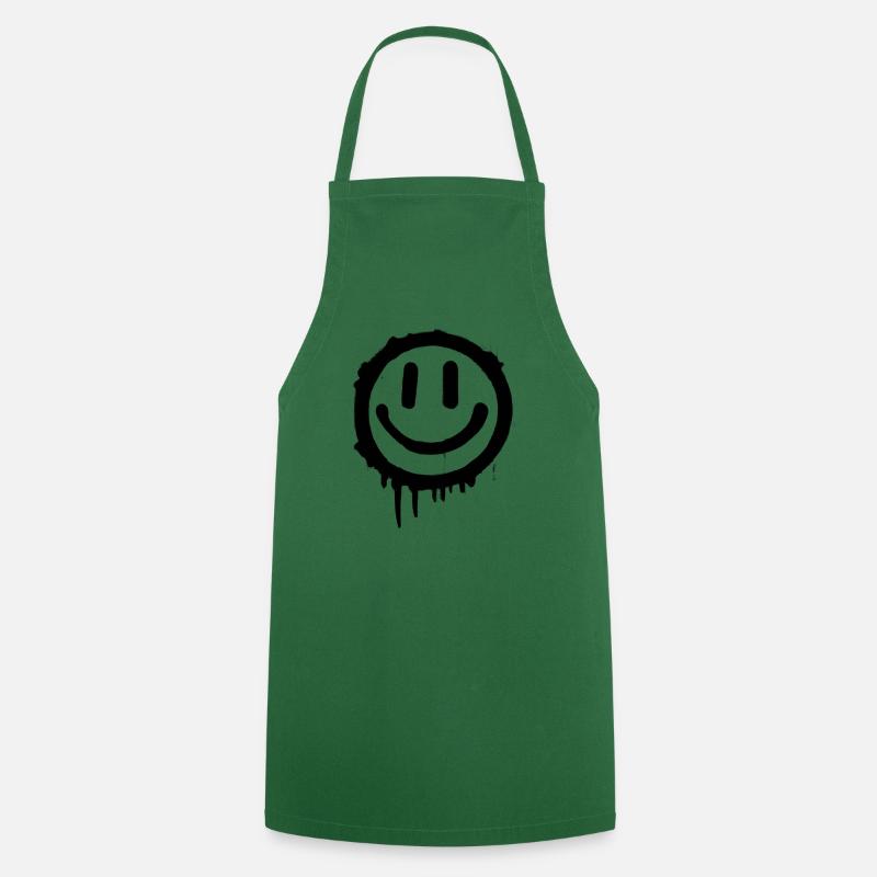 Black Smiley - Cooking Apron - green
