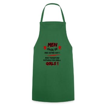 Men over 50 are extra hot... 50th Birthday - Cooking Apron - green - Front - AI Model Male 185 dark (185cm)