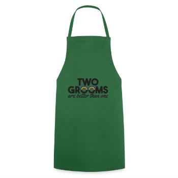 Two Grooms Are Better Than One Gift - Cooking Apron - green - Front - AI Model Male 185 dark (185cm)