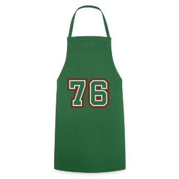 76 Numéro de numéro - Tablier de cuisine - vert foncé - Devant - AI Model Male 185 dark (185cm)